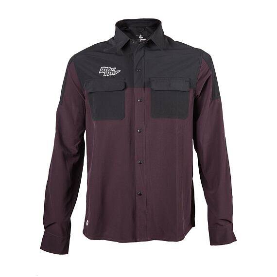 FT MEN'S RIDER LONG SLEEVE SHIRT WINE RED/BLACK