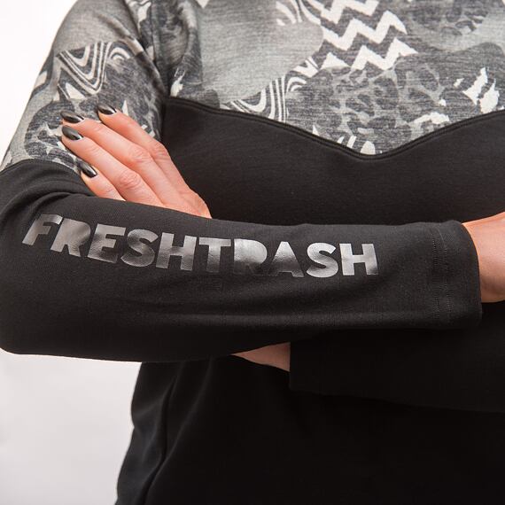 FT WOMEN'S ESCAPE MERINO LONG SLEEVE TEE BLACK/ZEBRA