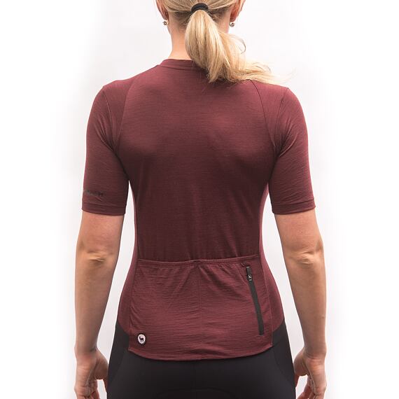 FT WOMEN'S LITE MERINO JERSEY MERLOT RED