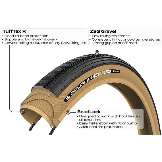 PANARACER tire GRAVELKING SS R 700x35 black/amber