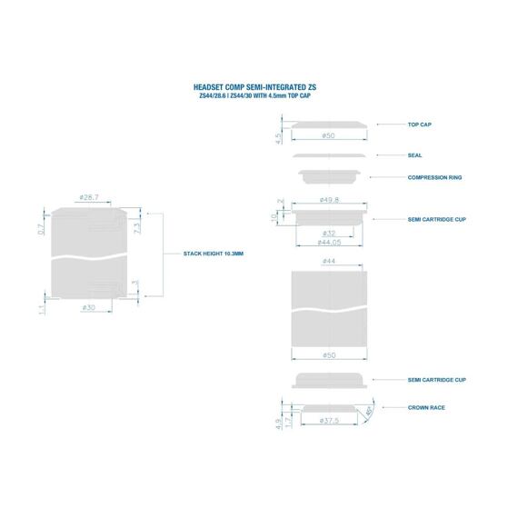 RITCHEY headset COMP Semi-Integrated ZS 44/28-44/30
