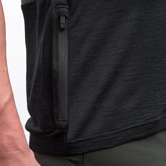 FT MEN'S LITE MERINO POCKET JERSEY OLIVE GREEN/BLACK