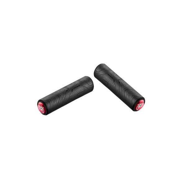 CICLOVATION grips Trail Silcolite Topo Matte Black w/ Red Plug