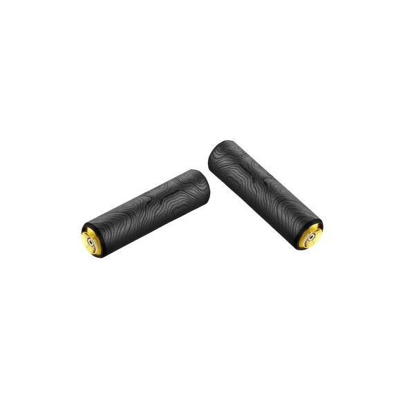 CICLOVATION grips Trail Silcolite Topo Matte Black w/ Gold Plug