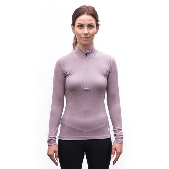 SENSOR MERINO DF WOM TEE LS zip mystic violet