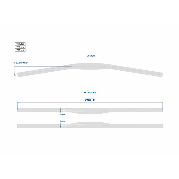 RITCHEY handlebar WCS TRAIL Flat +/-5 UD Blatte 760mm 9D