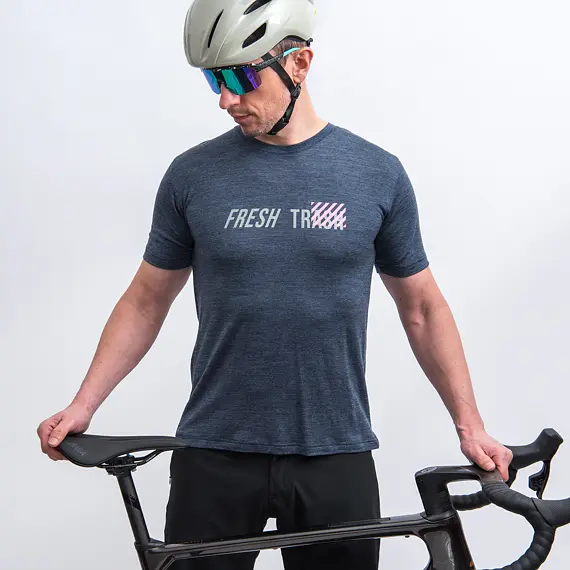 FT MEN'S MERINO TENCEL LOGO 2.0 TEE BLUE