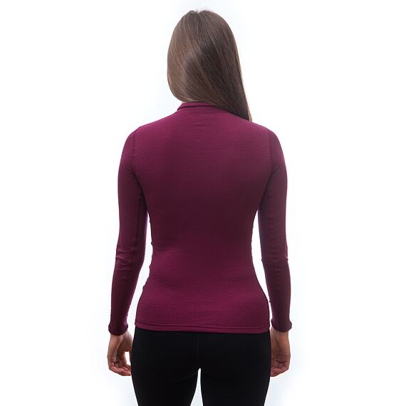SENSOR MERINO DF WOMEN TEE LS ZIP LILLA