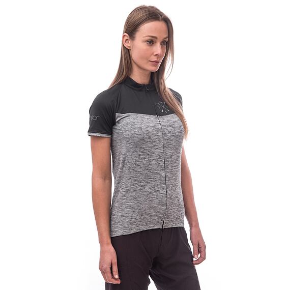 SENSOR CYKLO MOTION WOM JERSEY SS ZIP grey/black