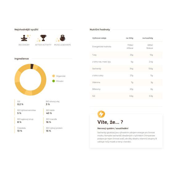 CHIMPANZEE  BIO PROTEIN BAR Chocolate 40g, CZ-BIO-002