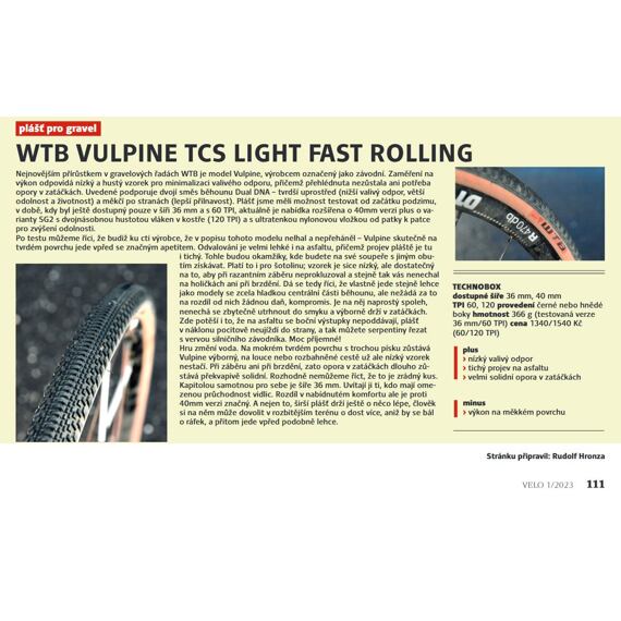 WTB tires VULPINE 700x36 TCS Light Fast Rolling SG2 black