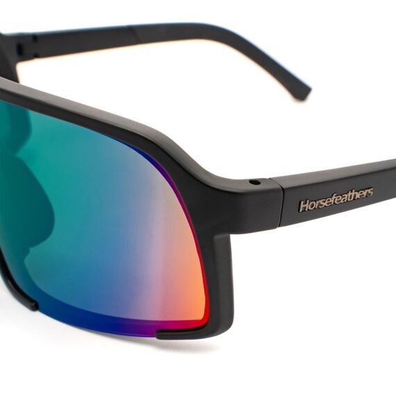 HORSEFEATHERS glasses MAGNUM matt black/mirror green