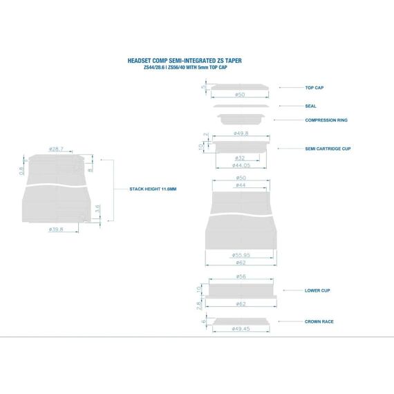 RITCHEY headset COMP Semi-Integrated ZS 44/28-56/40