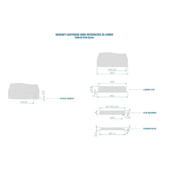 RITCHEY headset WCS Lower Semi-Integrated ZS 56/40