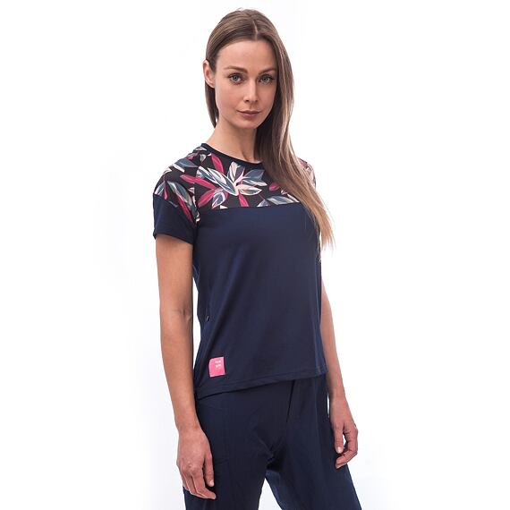 SENSOR HELIUM jersey SS WOM deep blue/leaves