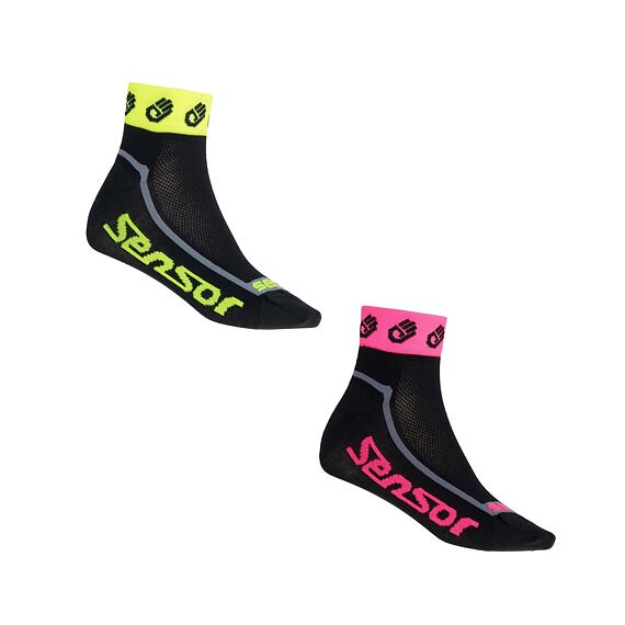 SENSOR SOX 2-PACK RACE LITE SMALL HANDS reflex yellow-pink- 1/2