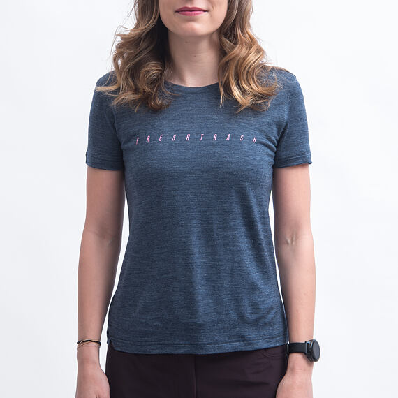 FT WOMEN'S MERINO TENCEL LOGO TEE BLUE