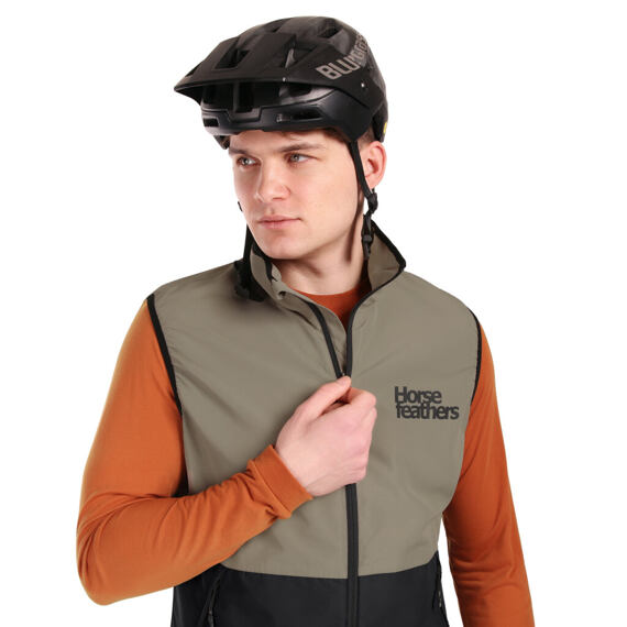 HORSEFEATHERS vest HILL taupe/black