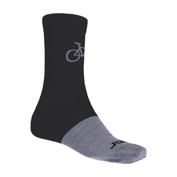 SENSOR TOUR MERINO WOOL SOCKS BLACK/GREY