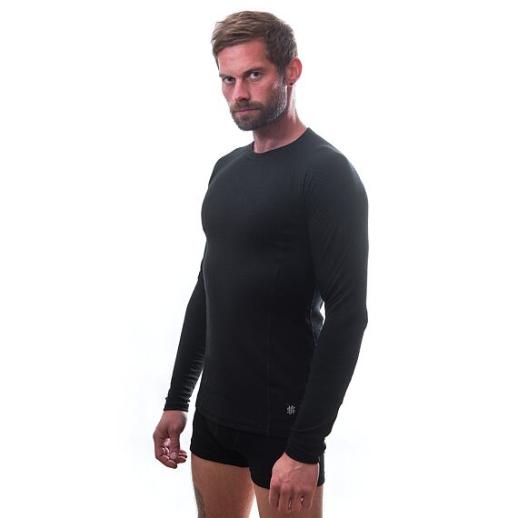 SENSOR MERINO DF MEN TEE LS BLK