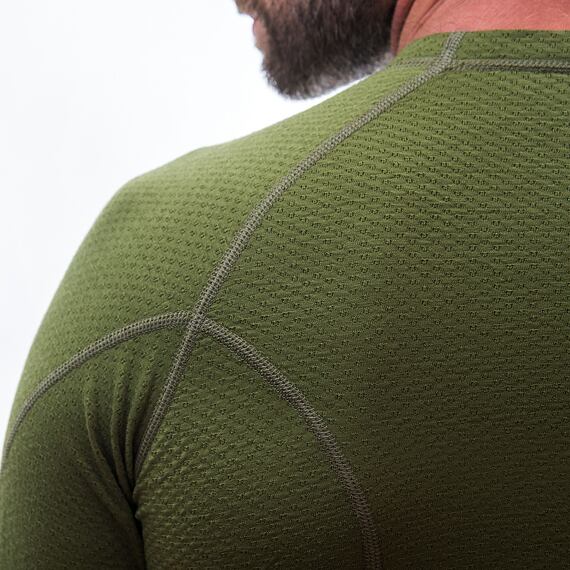 SENSOR MERINO DF MEN TEE LS SAFARI GRN