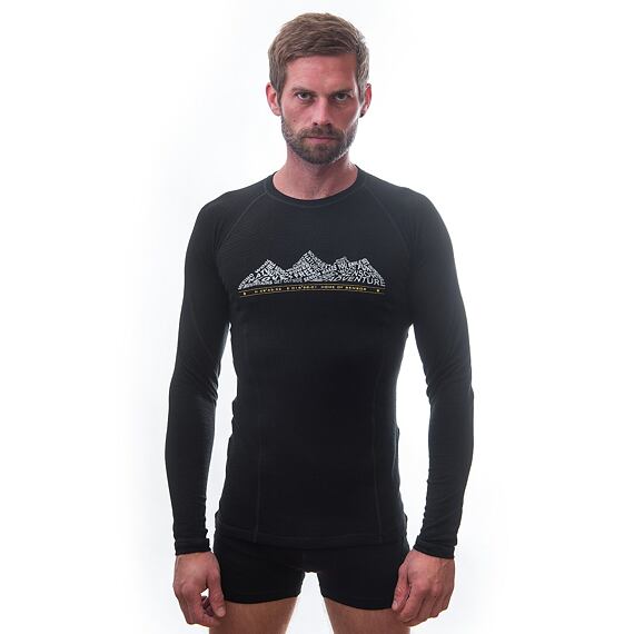 SENSOR MERINO DF ADVENTURE MEN TEE LS BLK