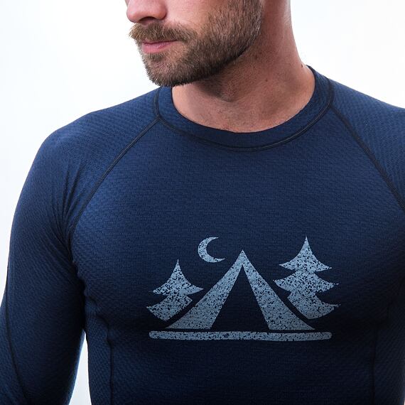 SENSOR MERINO DF CAMP MEN TEE LS DEEP BLUE