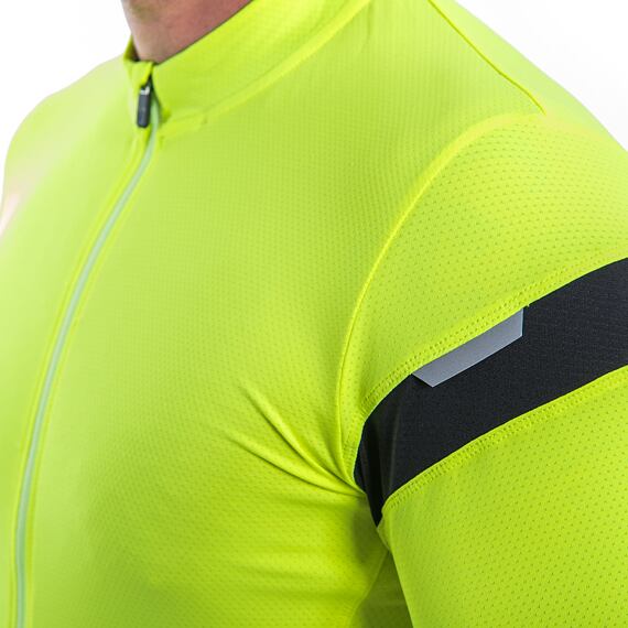 SENSOR CYKLO COOLMAX CLASSIC MEN JERSEY SS ZIP neon yellow