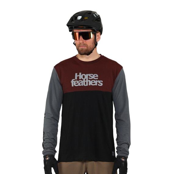 HORSEFEATHERS tee LS FURY burgundy