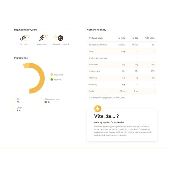 CHIMPANZEE  ENERGY GEL Lemon 35g, CZ-BIO-002