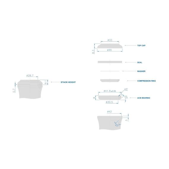 RITCHEY headset Upper Classic Semi-Integrated IS 42/28.6 9mm Stack