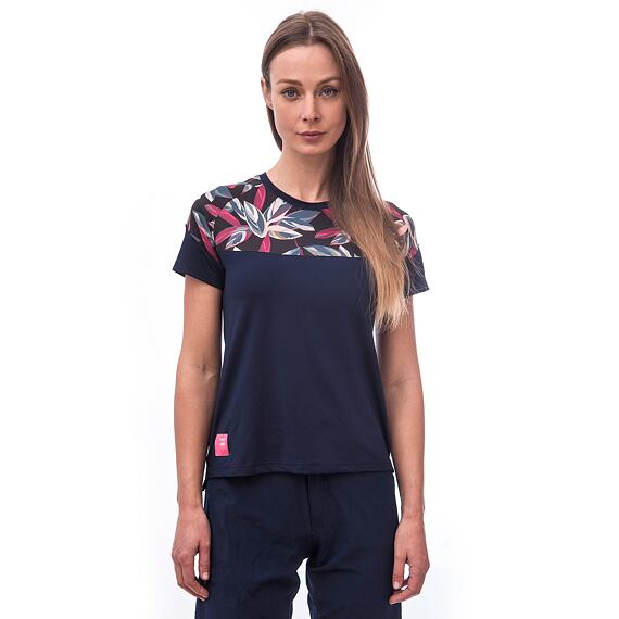 SENSOR HELIUM jersey SS WOM deep blue/leaves