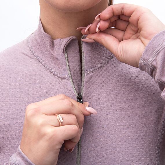 SENSOR MERINO DF WOM TEE LS zip mystic violet