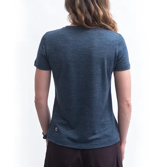 FT WOMEN'S MERINO TENCEL LOGO TEE BLUE