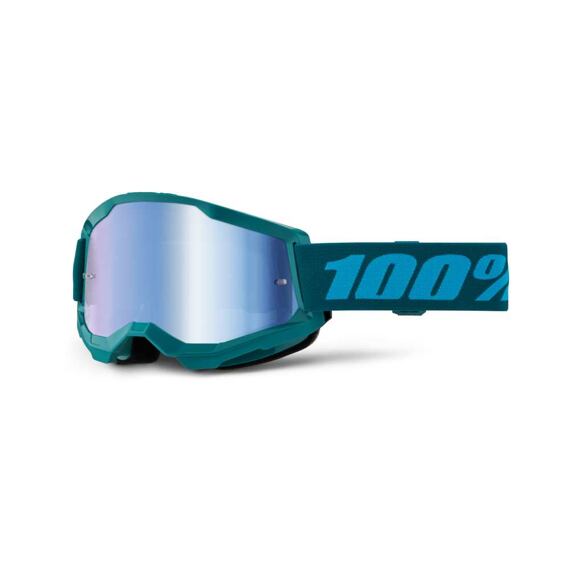 MX Glasses 100% STRATA 2 Stone Mirror Blue Lens
