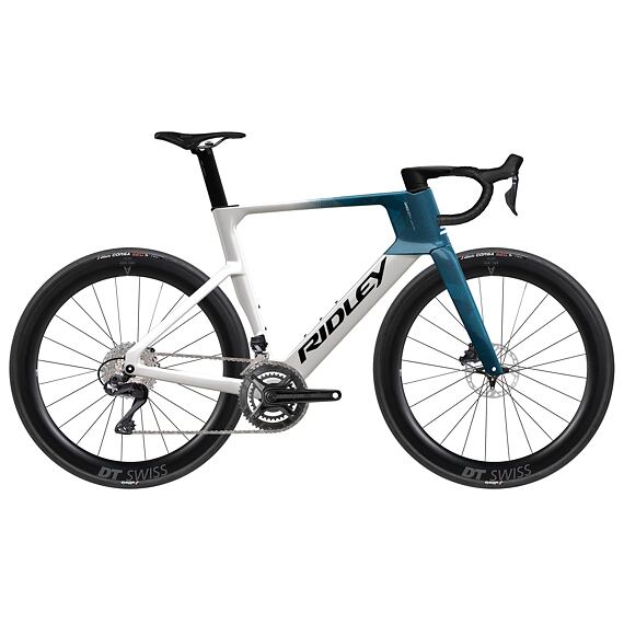 RIDLEY bike E-NOAH Ultegra Di2 White/Black/Petrol Blue Metallic