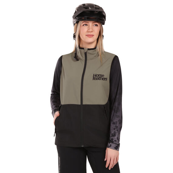 HORSEFEATHERS vest HILL taupe/black