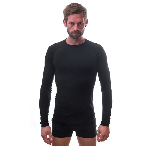 SENSOR MERINO DF MEN TEE LS BLK
