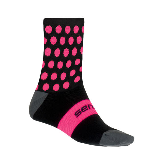 SENSOR SOCKS BLK/PINK DOTS