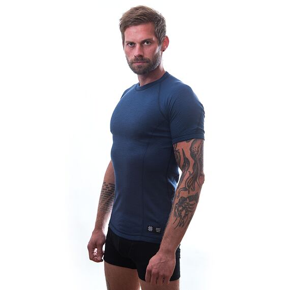 SENSOR MERINO DF MEN TEE SS DEEP BLU