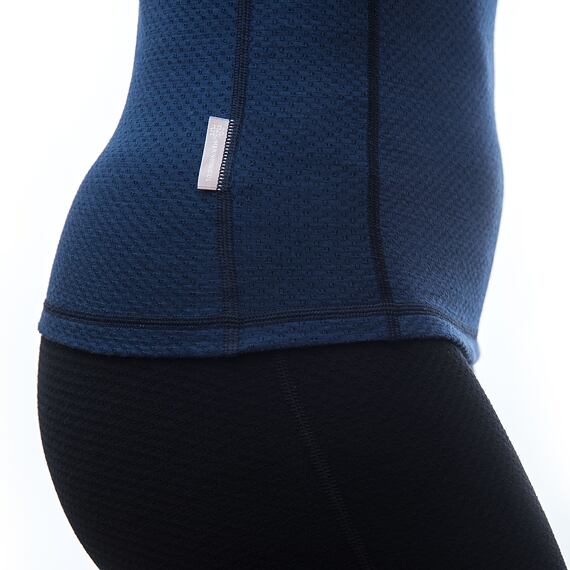 SENSOR MERINO DF WOMEN TEE LS WITH HOODIE DEEP BLUE