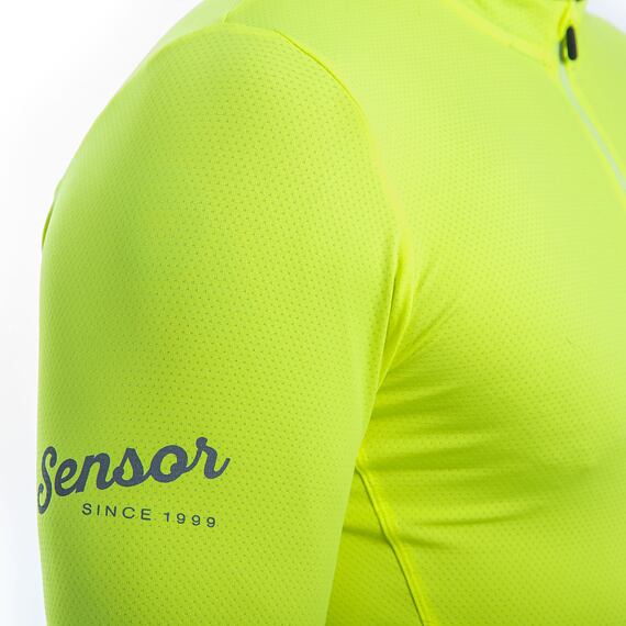 SENSOR CYKLO COOLMAX CLASSIC MEN JERSEY SS ZIP neon yellow