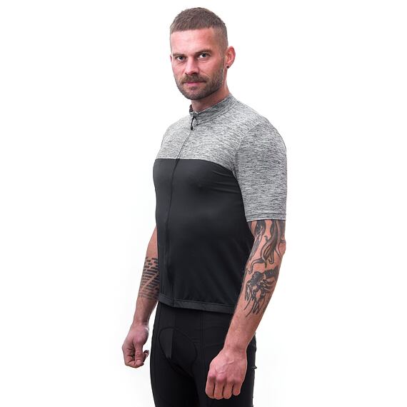 SENSOR CYKLO MOTION MEN JERSEY SS ZIP black/grey
