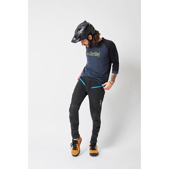 DIRTLEJ pants TRAILSCOUT Half & Half Long black/tyrkys