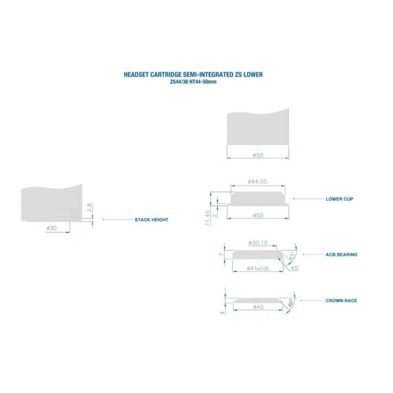 RITCHEY headset COMP Cartridge Lower Semi-Integrated ZS 44/30