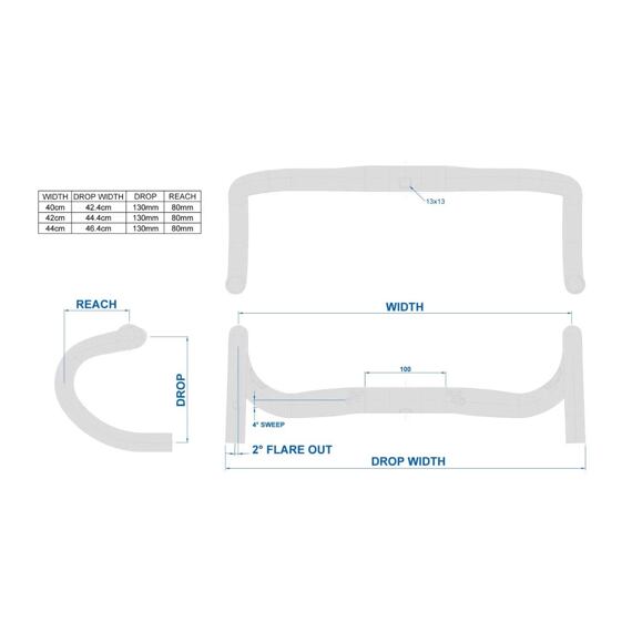 RITCHEY handlebar SUPERLOGIC Evo Curve Internal Routing UD Matte 42