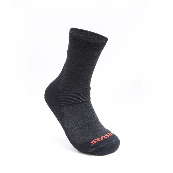 SENSOR EXPEDITION MERINO WOOL SOCKS BLK/RED