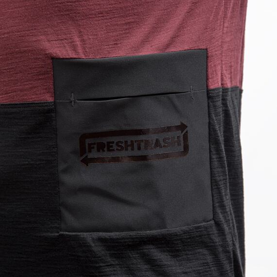 FT MEN'S LITE MERINO POCKET JERSEY MERLOT RED/BLACK