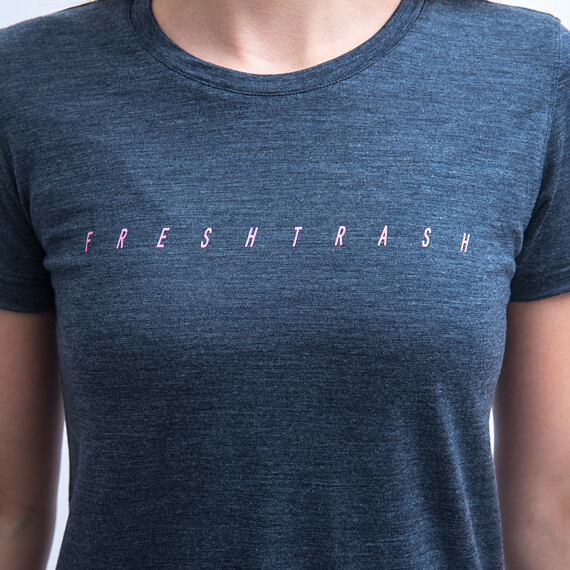 FT WOMEN'S MERINO TENCEL LOGO TEE BLUE