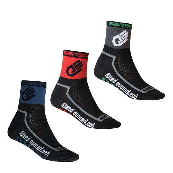 SENSOR SOX 3-PACK RACE LITE HAND black/red/deep blue